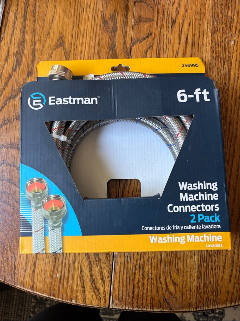 Eastman 6-ft Washing Machine Connectors 2-Pack - Silver Braided